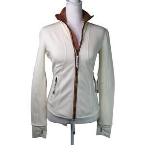 Jet Set Full Zip Jacket Thumbholes Athletic Iconic Stars Elbow Patches Small